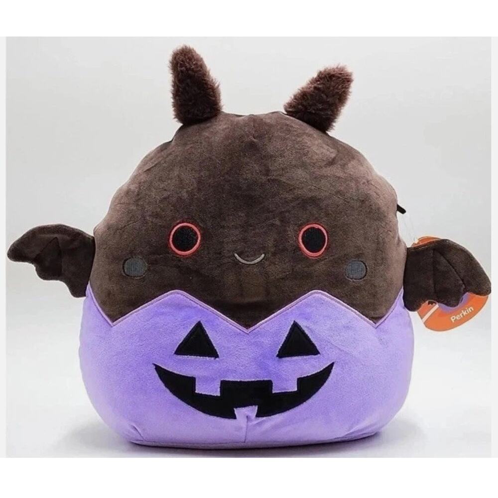 Squishmallow 12” Perkin the Mothman In a Purple Pumpkin Halloween 2025